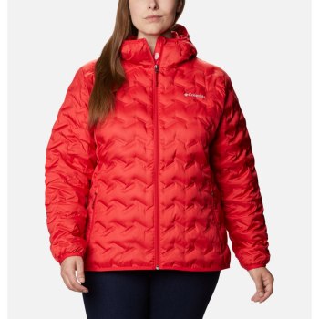 Columbia Delta Ridge Down Hooded Plus Size, Chamarras Rojos Para Mujer | 532709-SDB